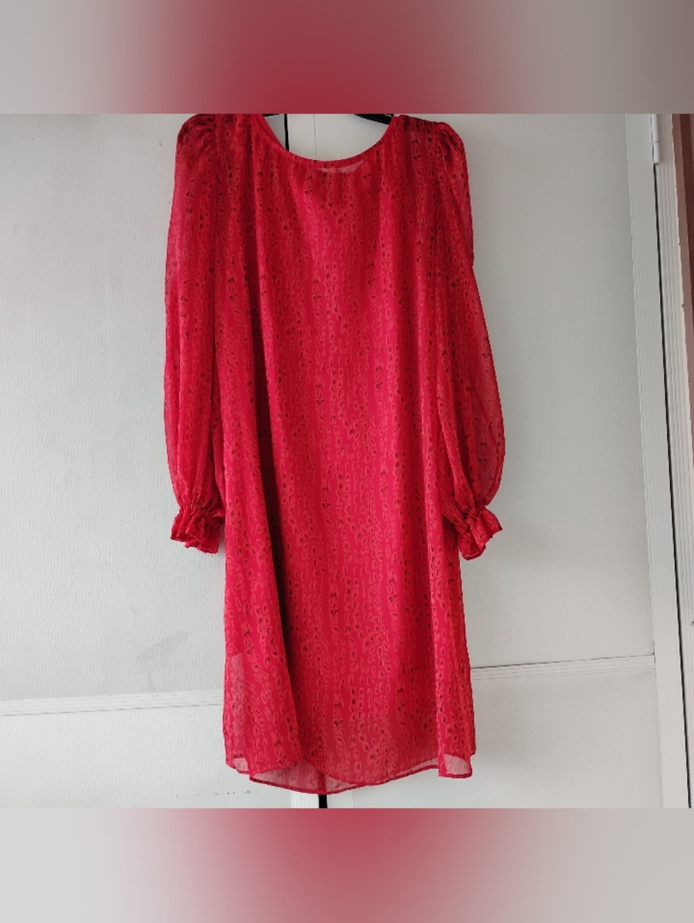 Red Long-Sleeve Shift Dress - Brand